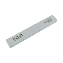   №162 File-buff for rectangular nails, abrasiveness 180/180, color: grey, side elements: white,size: 178*28*11.5 мм, with logo "Kodi Professional"