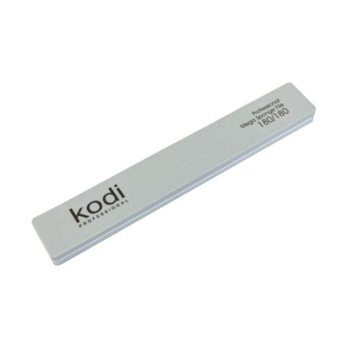 №162 File-buff for rectangular nails, abrasiveness 180/180, color: grey, side elements: white,size: 178*28*11.5 мм, with logo "Kodi Professional"