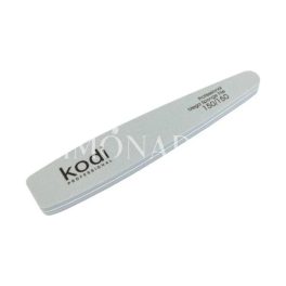   №168 File-buff for conical nails, abrasiveness 150/150, color: grey, side elements: white,size: 178*32*11.5 мм, with logo "Kodi Professional"