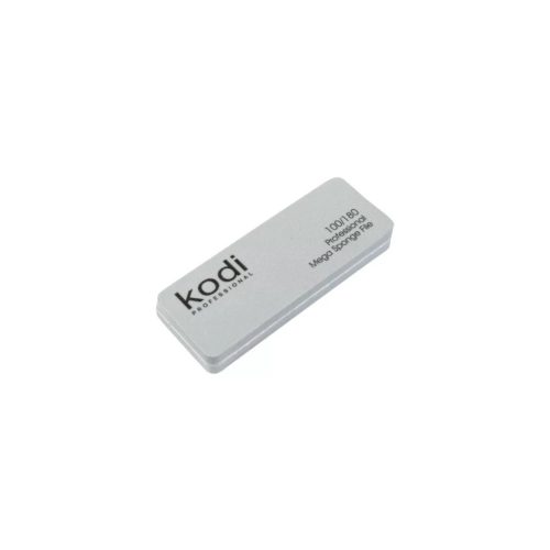 №170 Mini File-buff for rectangular nails, abrasiveness 100/180, color: grey, side elements: white,size: 90*35*11.5 мм, with logo "Kodi Professional"