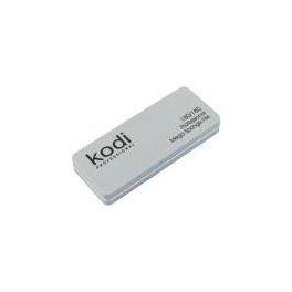   №172 Mini File-buff for rectangular nails, abrasiveness 180/180, color: grey, side elements: white,size: 90*35*11.5 мм, with logo "Kodi Professional