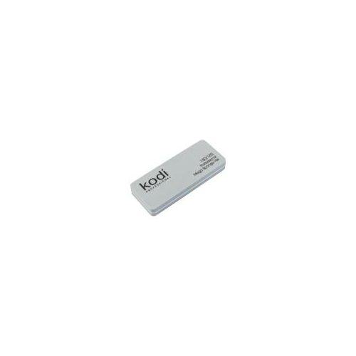 №172 Mini File-buff for rectangular nails, abrasiveness 180/180, color: grey, side elements: white,size: 90*35*11.5 мм, with logo "Kodi Professional